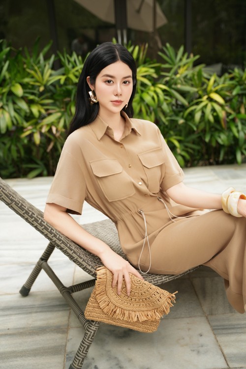 Sixdo Cinnamon Woven Loose Dress